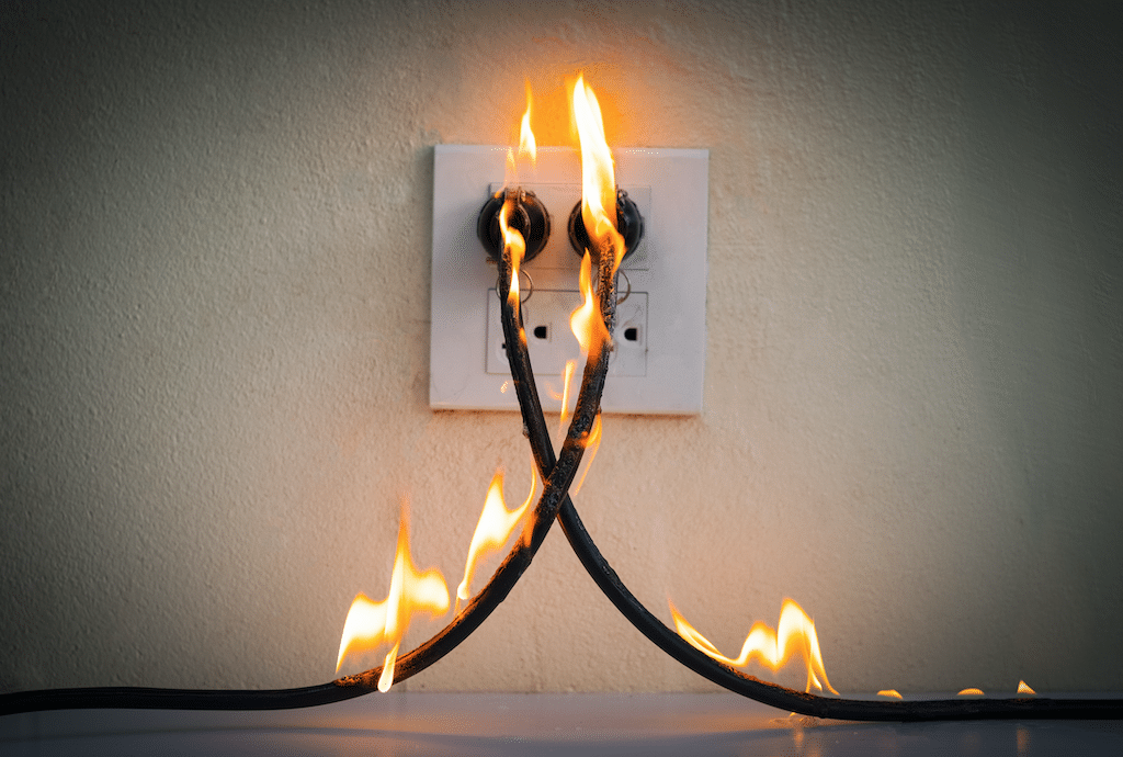 incendie prise électrique Prise électrique incendie fraude
